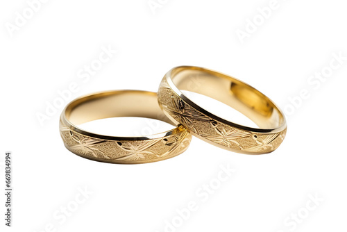 Wedding Rings Elegance isolated on transparent background, Generative Ai