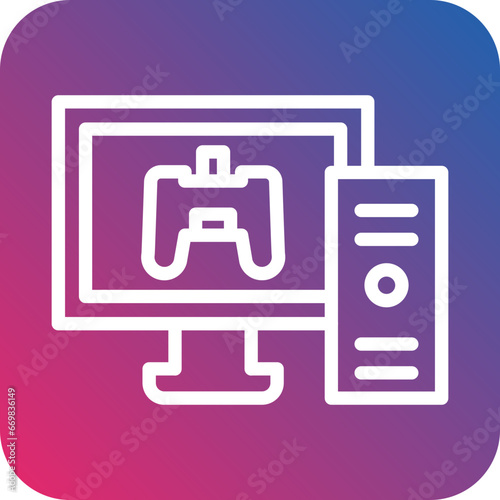 Vector Design Gaming Pc Icon Style