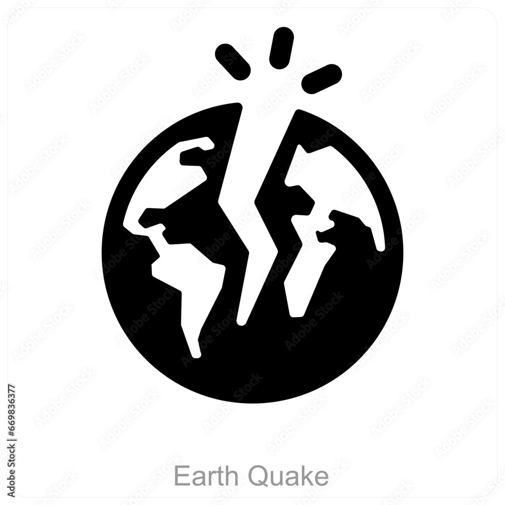 Earthquake and damage icon concept Earthquake and damage icon concept