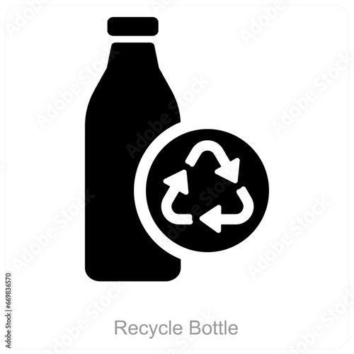 Recycle Bottle and ecology icon concept