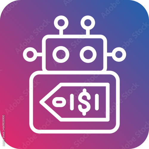 Vector Design Robot Cost Icon Style
