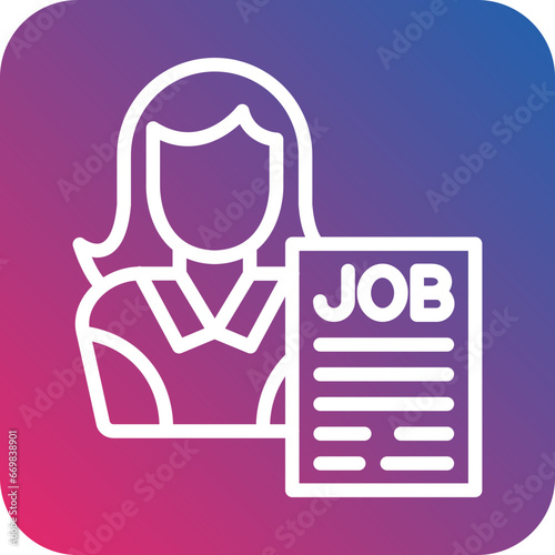 Vector Design Applicant Female Icon Style