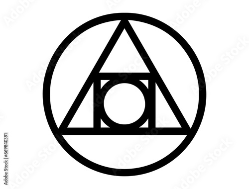 Alchemical symbol silhouette vector art