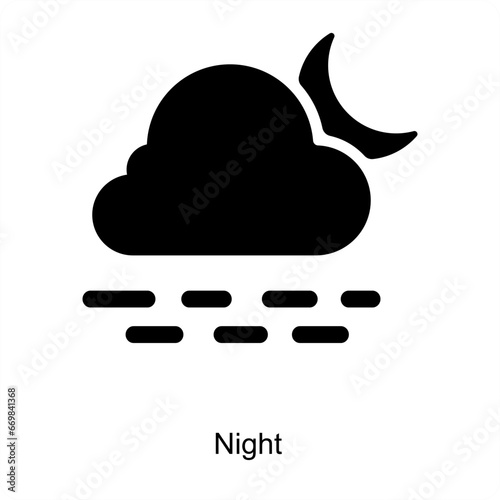 Night and visibility icon concept