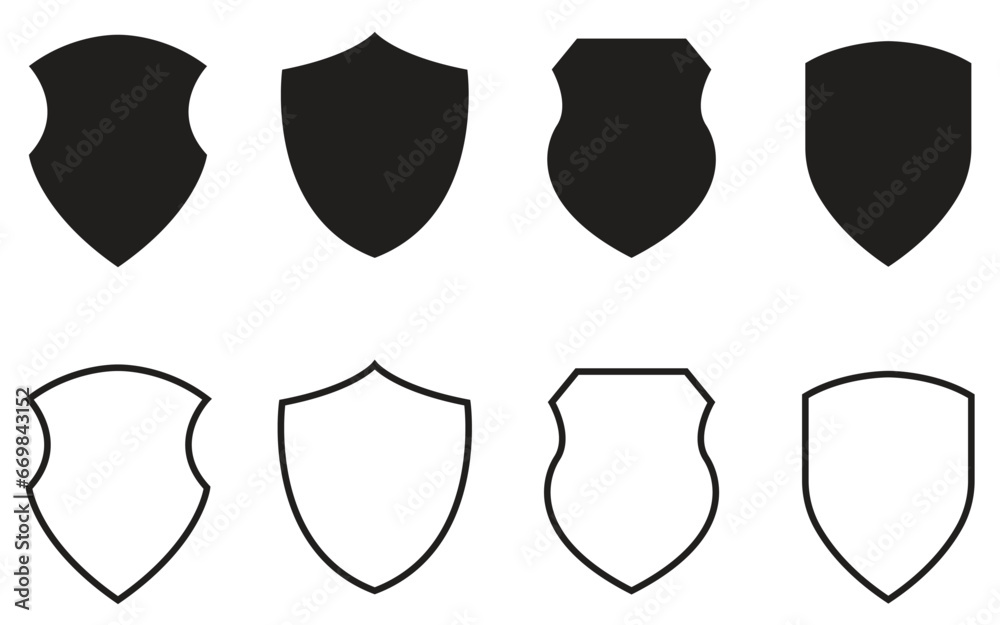 Heraldic shields, security black labels collection Heraldic shields, security black labels collection