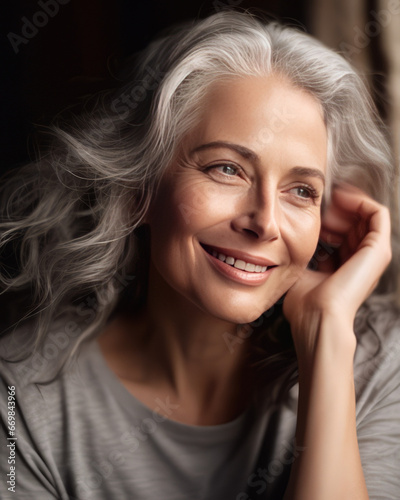 Portrait of a Mid Aged Woman Morning Look