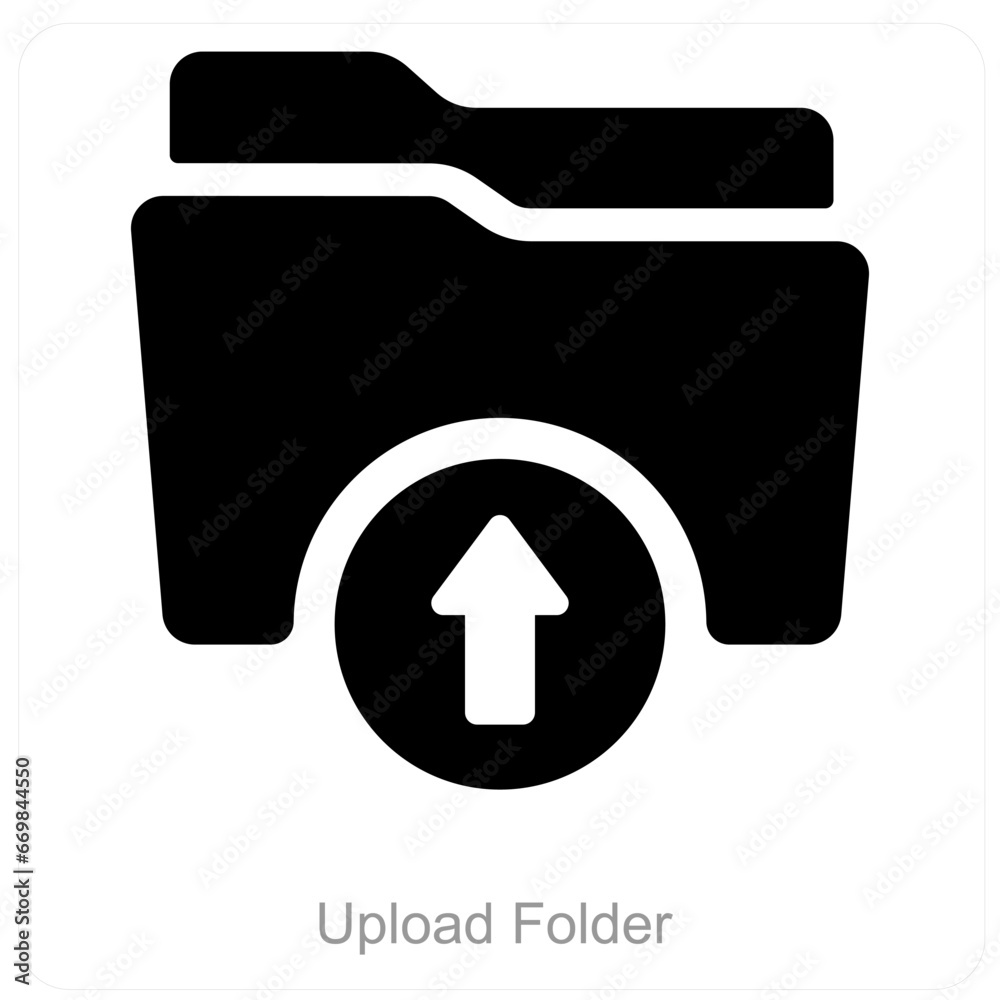 Upload Folder and Folder icon concept Upload Folder and Folder icon concept
