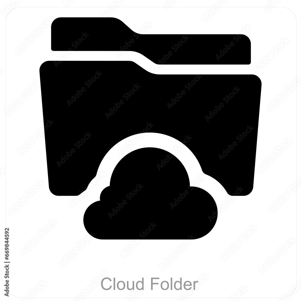 Cloud Sharing and Folder icon concept Cloud Sharing and Folder icon concept