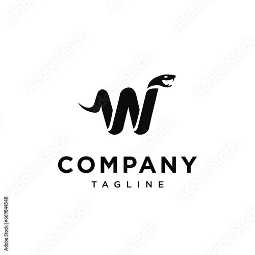 
Letter W snake logo icon vector template.eps