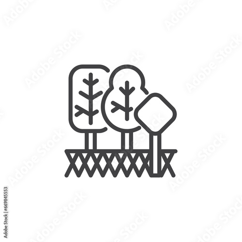 Nature Reserve Trees line icon