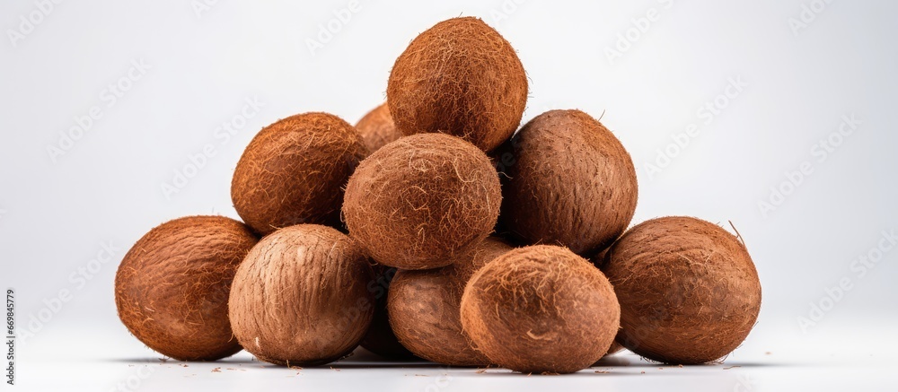 Heap of brown coconuts Heap of brown coconuts