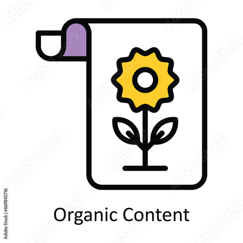 Organic Content vector Filled outline Design illustration. Symbol on White background EPS 10 File 