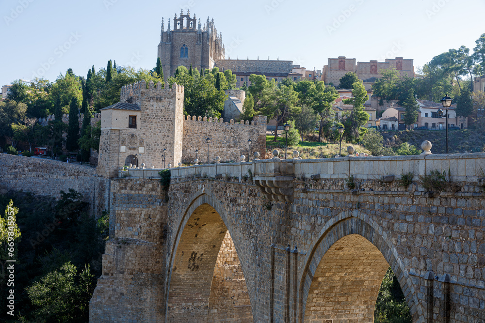 Details from San Martin's bridge in Toledo, Spain