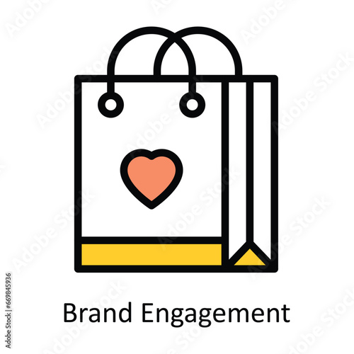 Brand Engagement vector Filled outline Design illustration. Symbol on White background EPS 10 File 