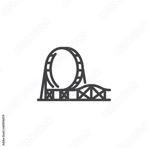 Roller Coaster line icon