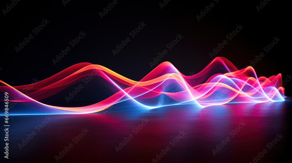 abstract background with red and blue waves