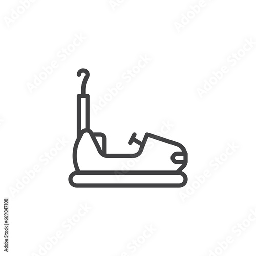 Electric bumper car line icon