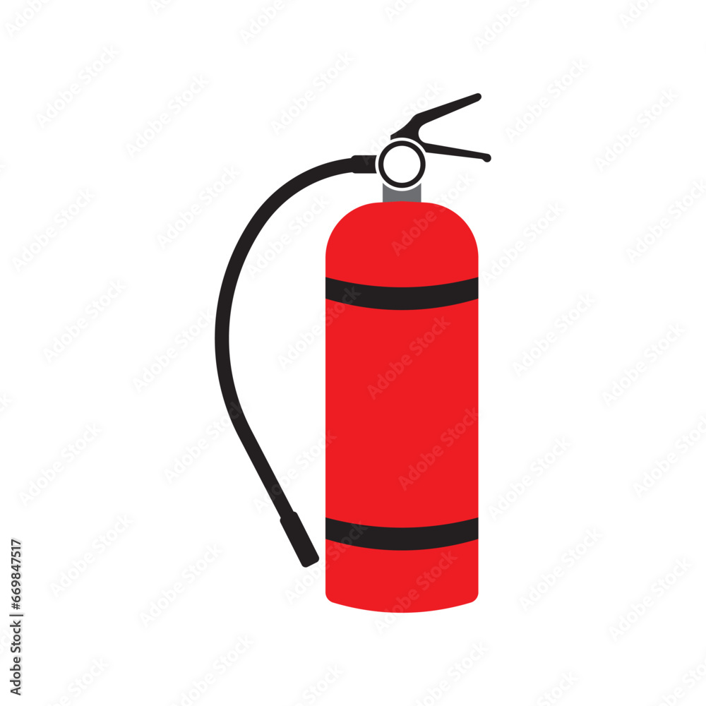 red fire extinguisher icon vector