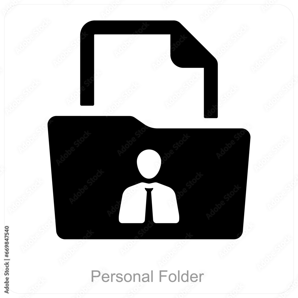 Personal Folder and folder icon concept Personal Folder and folder icon concept