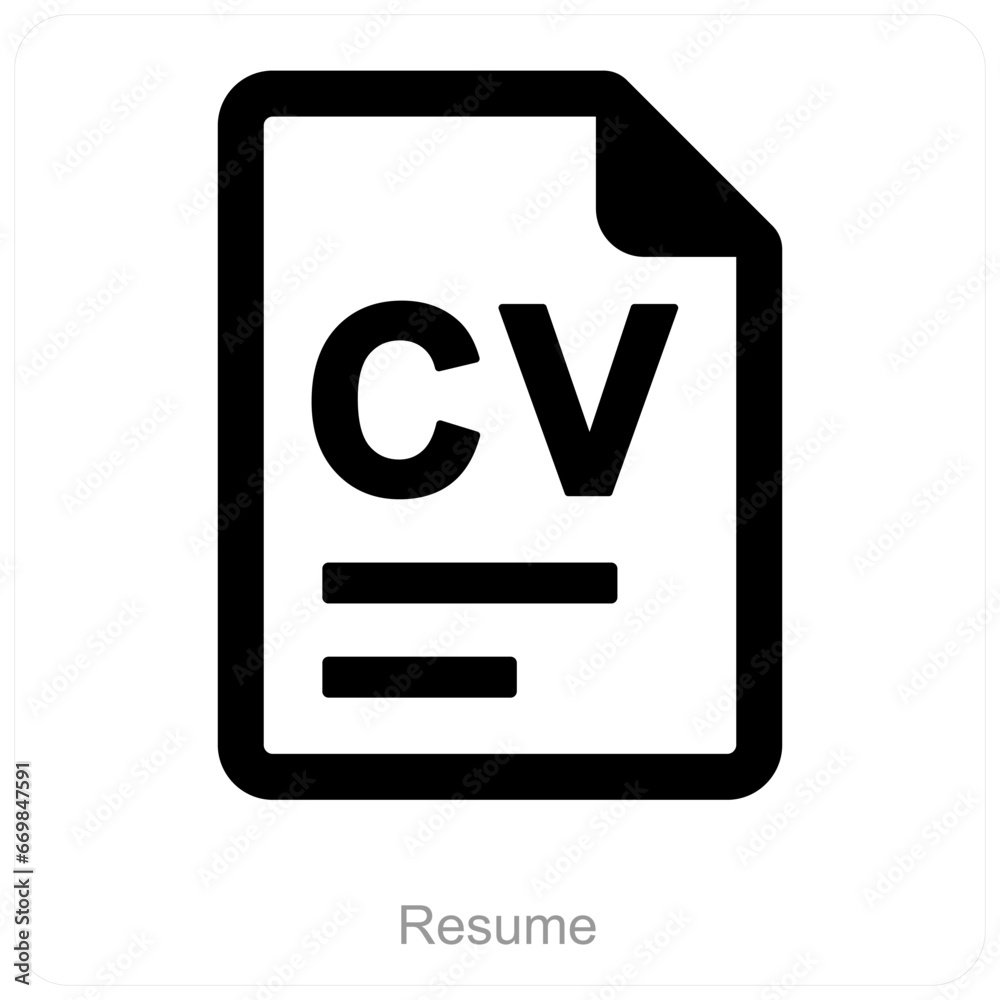 Resume and documents icon concept Resume and documents icon concept