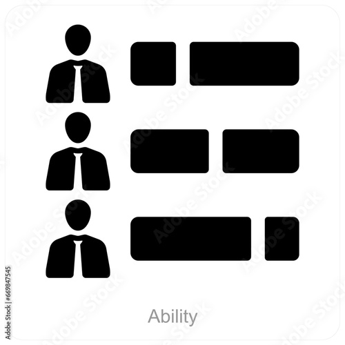 Ability and work responsibilities icon concept