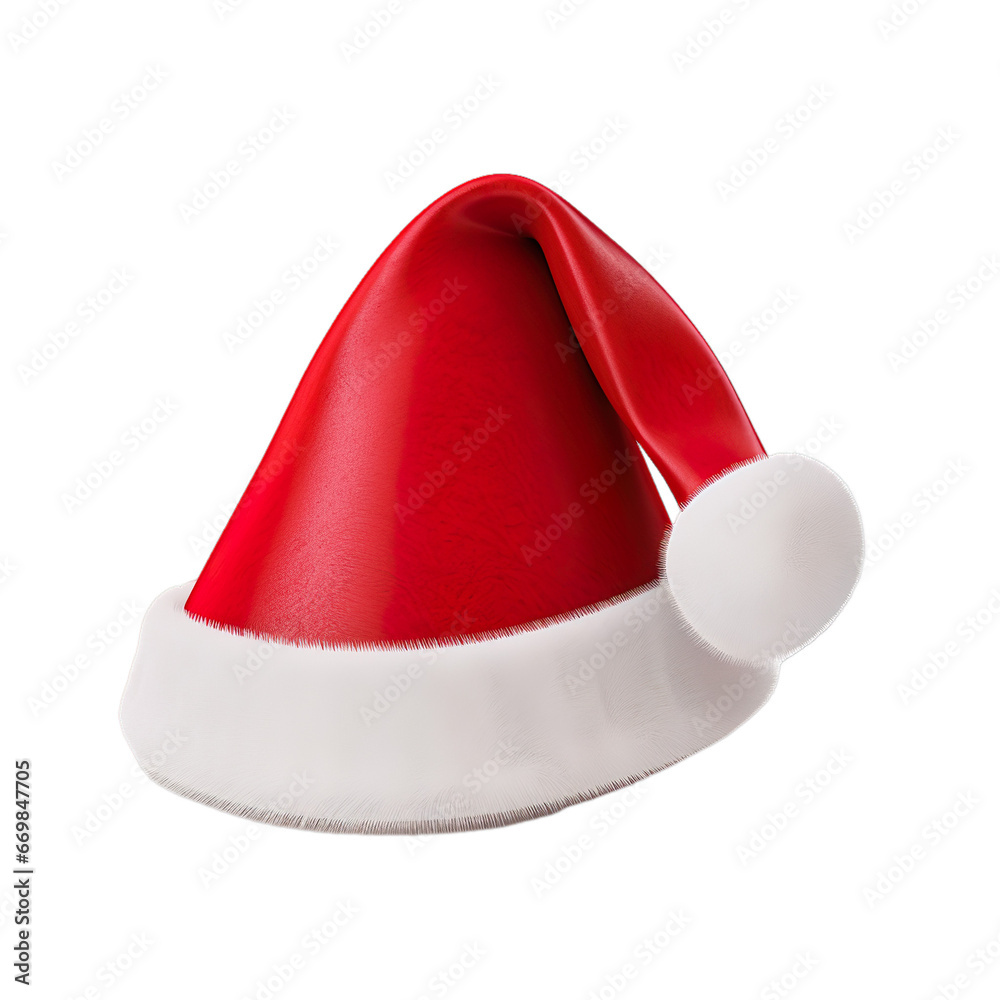 Christmas santa cap hat isolated on a white transparent background Christmas santa cap hat isolated on a white transparent background