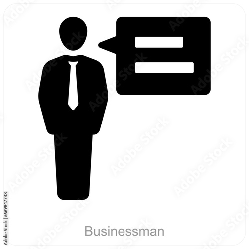 Businessman and business icon concept