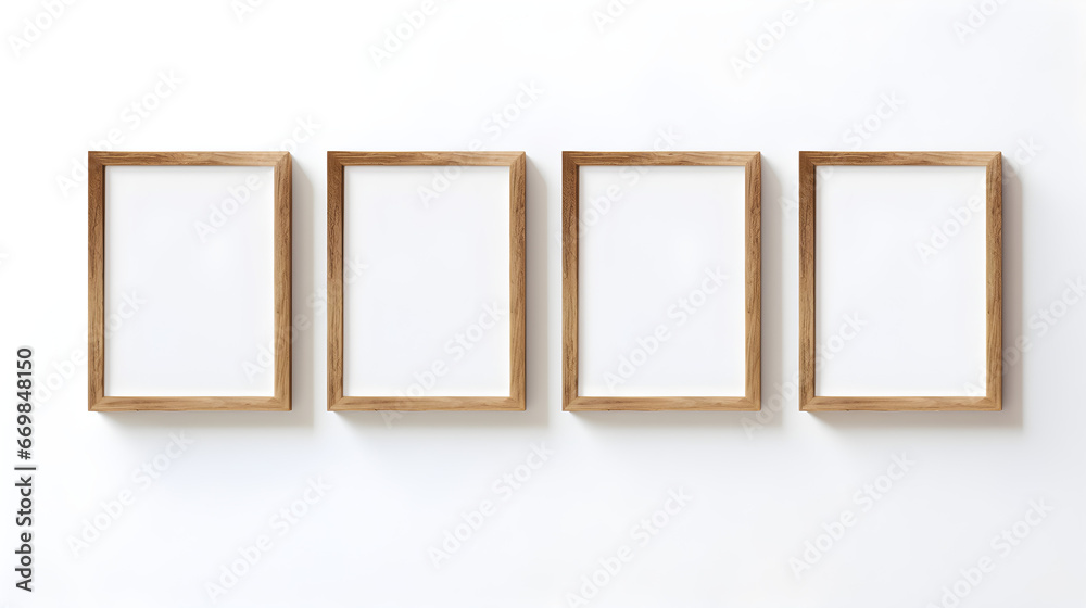 Collection of Wooden Frames on White Background, instant clean canvas photo frames for graphic design. Generative Ai illustration Collection of Wooden Frames on White Background, instant clean canvas photo frames for graphic design. Generative Ai illustration