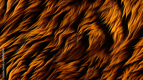 Seamless Tiger Fur Pattern, Realistic Textured Animal Print For Textile, Generative Ai illustration 