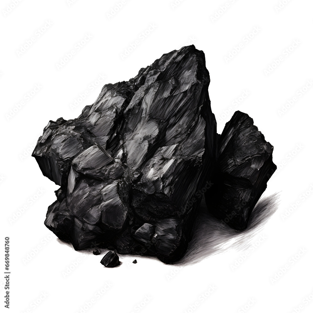 Natural Lump Charcoal Isolated PNG