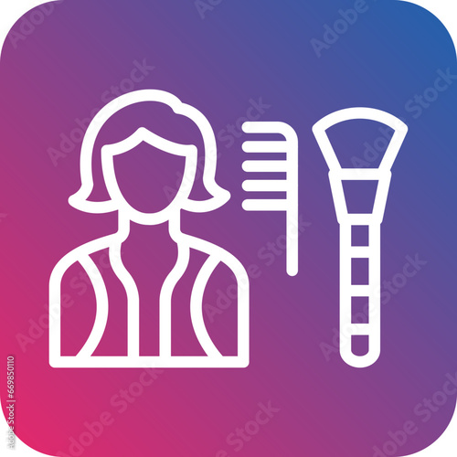 Make Up Artist Female Icon Style