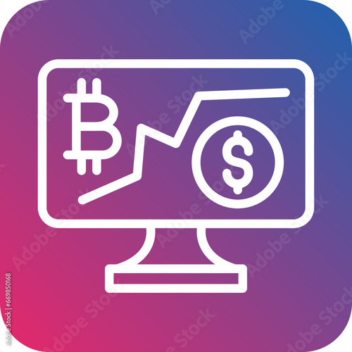 Cryptocurrency Investment Icon Style