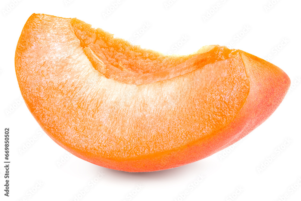 cut of apricot fruit isolated on white background. clipping path cut of apricot fruit isolated on white background. clipping path
