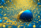 青と金の抽象的な丸いオブジェクト