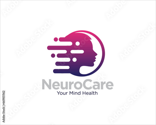 fast head neuron care logo designs for medical consult and service