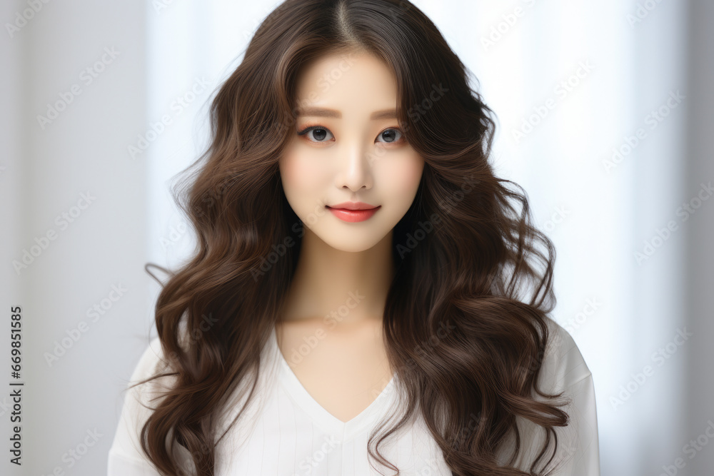 Woman with long brown hair posing for picture. This versatile image can be used in various contexts. Woman with long brown hair posing for picture. This versatile image can be used in various contexts.