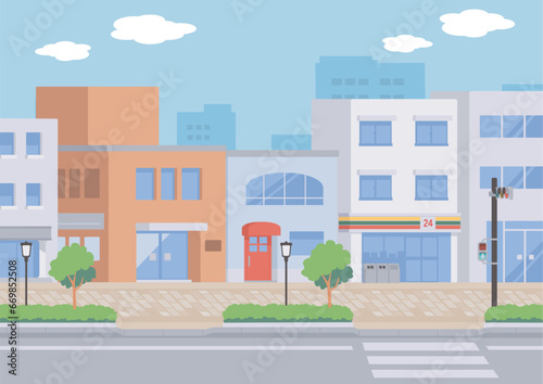 街中の背景のイラスト