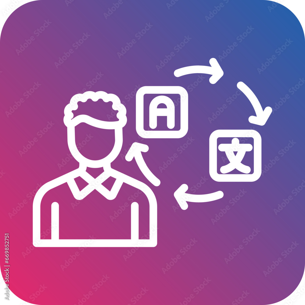 Freelance Translator Icon Style Freelance Translator Icon Style