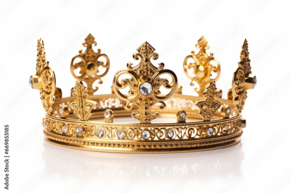 Golden crown isolated on white