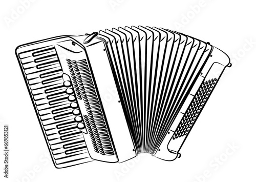 The sketch of a classical accordion.