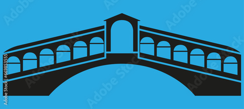 famous bridge in venice vector illustration