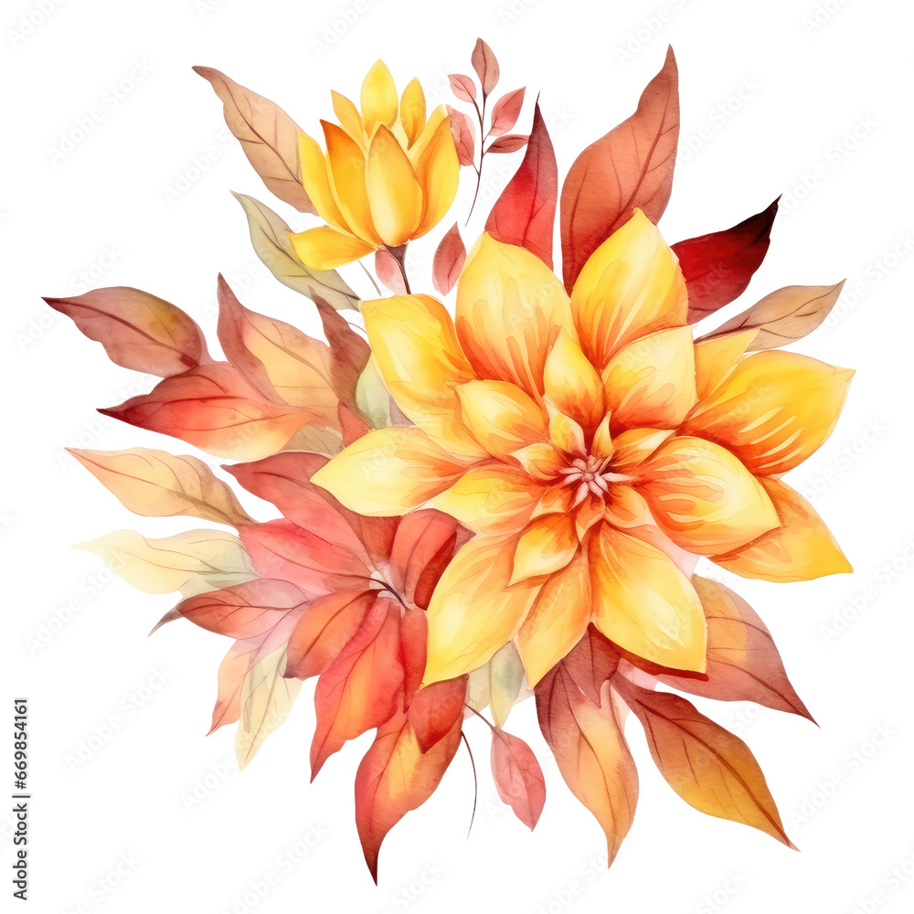 watercolor autumn flower clipart
