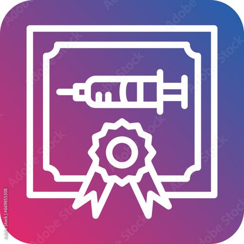 Vaccination Certificate Icon Style
