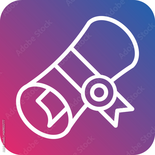 Bachelor Degree Icon Style