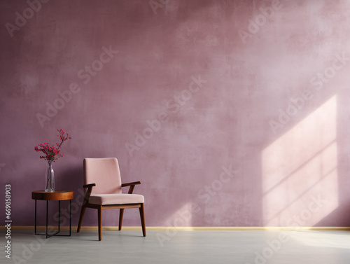 Large Mauve Wall Dining Chair in Corner