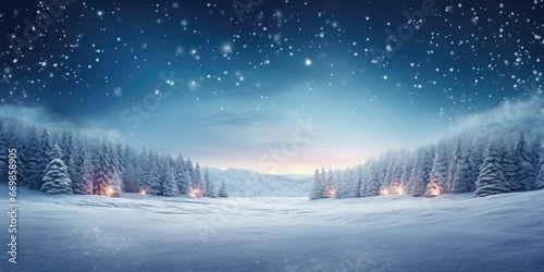 A beautiful snowy landscape with trees. Perfect for winter-themed projects and holiday designs.