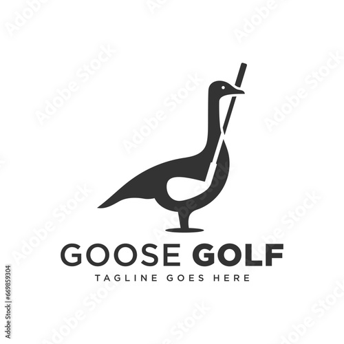 goose golf sport illustration logo