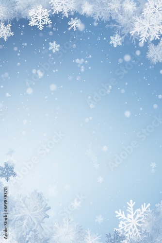 A blue background with snowflakes, perfect for winter-themed designs. © Fotograf