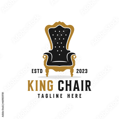 king chair vector illustration logo