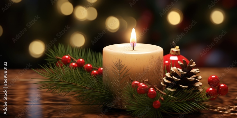 A lit candle sitting on top of a wooden table. Perfect for creating a cozy atmosphere or adding a touch of warmth to any space A lit candle sitting on top of a wooden table. Perfect for creating a cozy atmosphere or adding a touch of warmth to any space